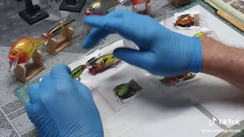 Handmade Da Vat Hy fishing lures being prepared in the workshop